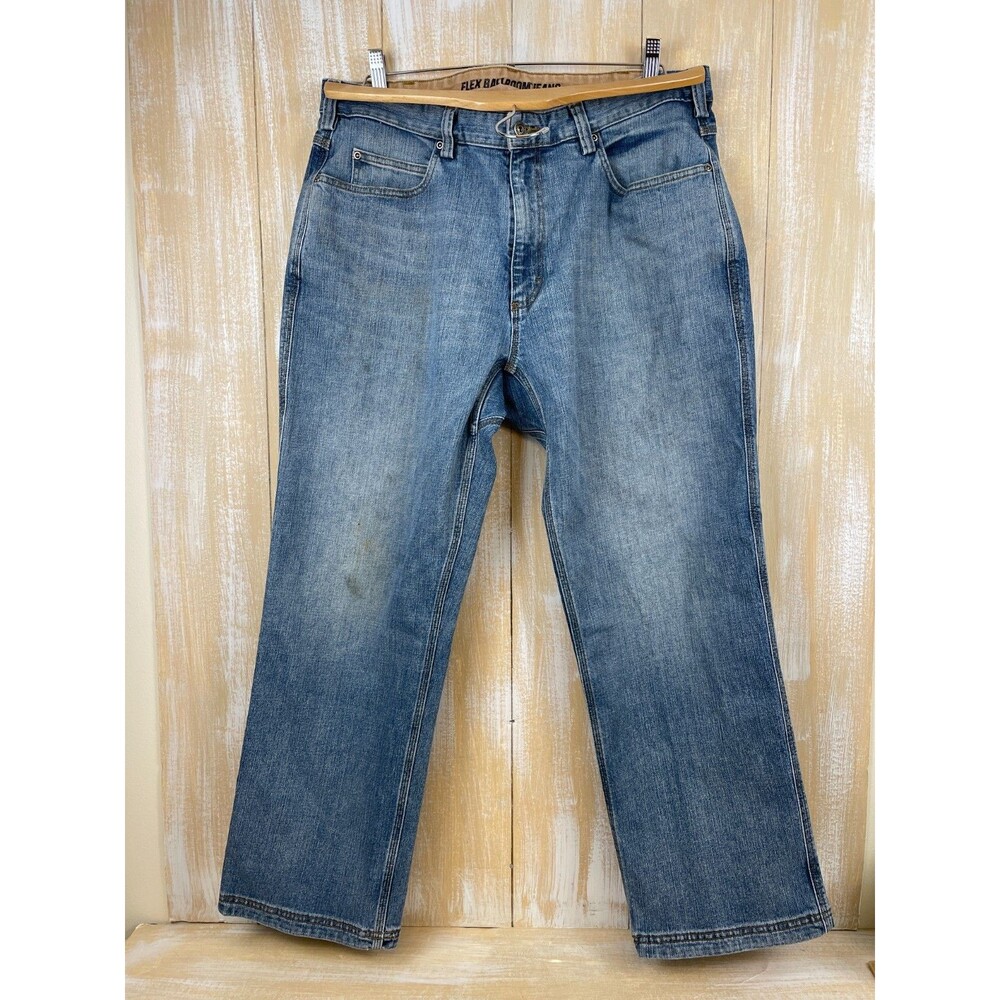 Duluth Trading Flex Ballroom Jeans Relaxed Fit Men's 38 x 30 Stretch Denim Blue